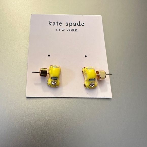 KATE SPADE * Off We Go Car Yellow Taxi earrings - Picture 2 of 6